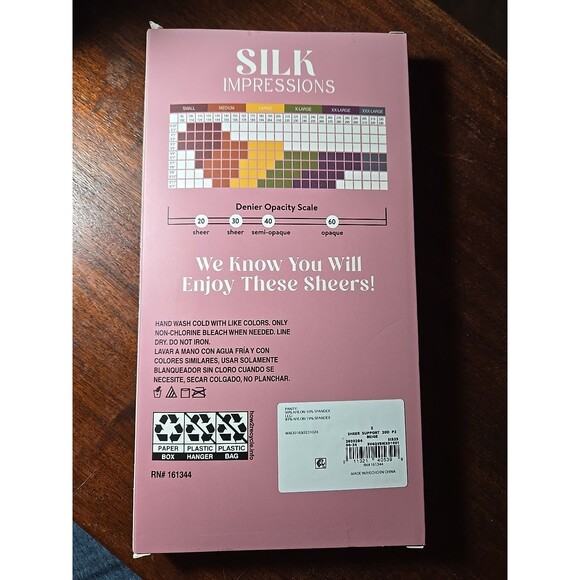 Silk Impressions Light Support Sheer 2 Pair 20 Denier Beige Small - Picture 2 of 2